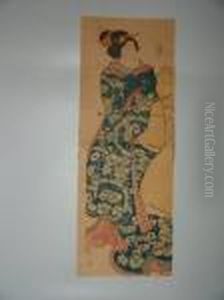 Une Jeune Femme Debout by Utagawa or Ando Hiroshige