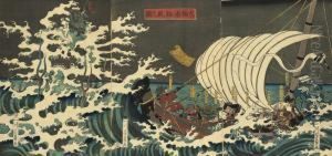 A Triptych Titled by Utagawa or Ando Hiroshige