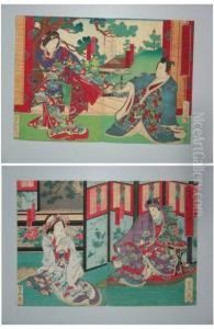 Acteurs Sur Scene by Nakai Utagawa Yoshitaki