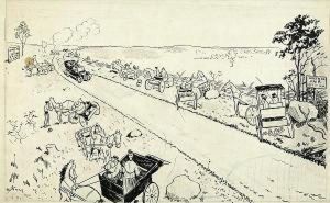 Two Puck Motoring Illustrations by Arthur, Art Young