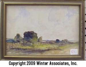 Landscape With Trees, Sky, And Fence by Harvey Otis Young