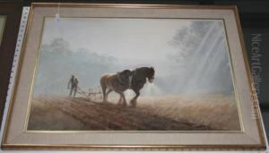 Study Of A Plough Team by John Young
