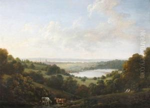 View Of Southampton Across The River Itchen With Southampton Water Beyond by John Young