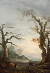Zwei Bewaldete Landschaften Mit Figuren by Tobias Young