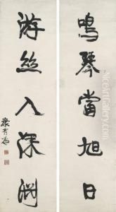 Calligraphy Couplet by Kang Youwei