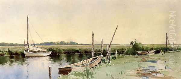 Sailboats in an Inlet - view 1