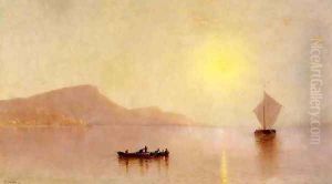 Sunset over the Palisades on the Hudson by Alfred Thompson Bricher