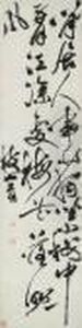 Poem In Cursive Script Calligraphy by Zhu Yunming
