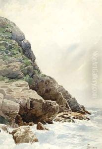 Surf and Cliffs, Conanicut, R.I. by Alfred Thompson Bricher