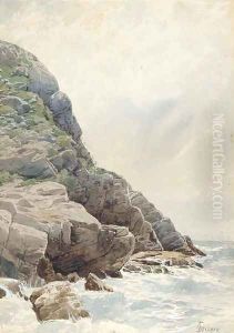 Surf and Cliffs, Conanicut, Rhode Island by Alfred Thompson Bricher