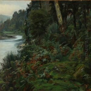 Forest Scene From Concarneau In Brittany by Christian Zacho