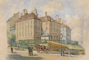 Motiv Aus Wien Mit Leiterwagen by Gustav Zafaurek