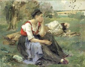 Resting Peasants 1877 by Jules Bastien-Lepage
