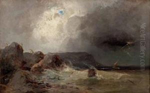 Gewitter Uber Felsiger Kuste - view 1