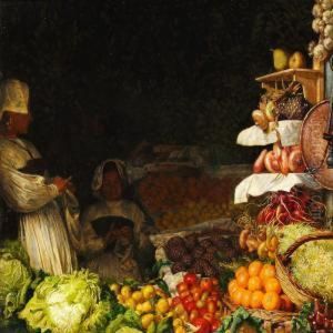 En Romersk Frugthandel by Kristian Zahrtmann