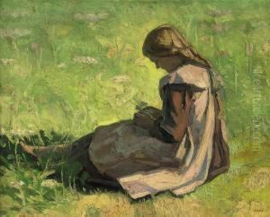 Girl Sitting In The Grass by Emmanuel Zairis