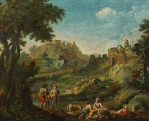 A Pastoral Scene With A Castle In Thedistance