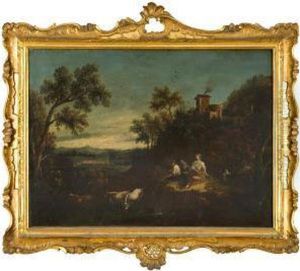 Paesaggio Fluviale Con Ponticello, Pastori E Armenti