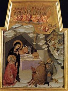 Nativity and Adoration of the Shepherds c. 1383 by Manfredi de Battilor Bartolo Di Fredi Fredi
