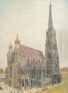 Der Stephansdom In Wien by Karl Wenzel Zajicek