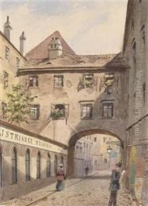 Der Torbogen In Der Backerstrase by Karl Wenzel Zajicek