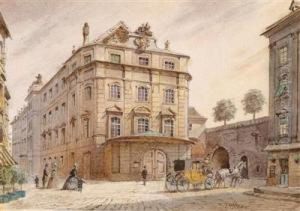 The Old Burgtheater In Vienna by Karl Wenzel Zajicek