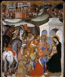 The Adoration of the Magi 1385-88 by Manfredi de Battilor Bartolo Di Fredi Fredi