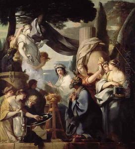Solomon making a sacrifice to the idols by Sebastien Bourdon