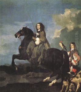 Queen Christina of Sweden on Horseback, 1653 by Sebastien Bourdon