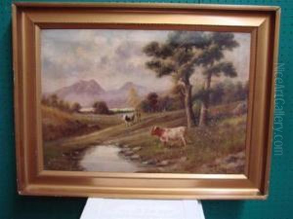 Cows By Stream - view 1