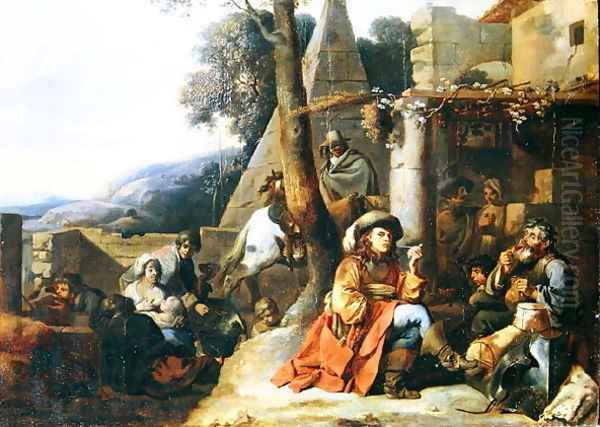 Bohemians and Soldiers at Rest - view 1