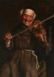 Monk Playing The Violin