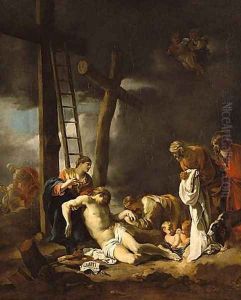 The Deposition from the Cross 1640-43 by Sebastien Bourdon