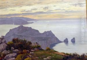 Capri - Olio Su Cartome by Attilio Zanchelli