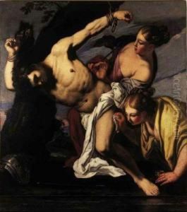 Saint Sebastien Soigne Par Sainte Irene