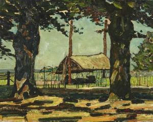 Erf Met Hooimijt by Jan Adam Zandleven