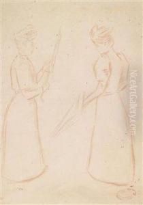A Studyof Two Women With Parasol by Federigo Zandomeneghi