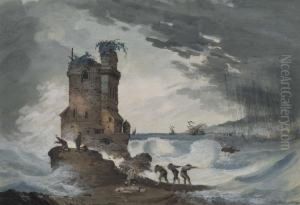 Raging Sea With Shipwreck Victims.
