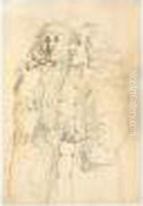 A Caricature Of Two Gentlemen by Antonio Maria Ii Zanetti