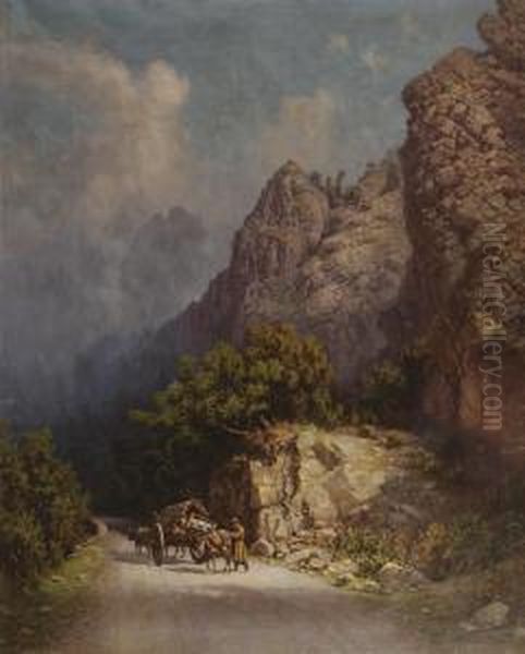 Ox-drawn Cart In The Mountains - view 1
