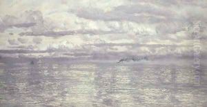A Pearly Summer Seascape by John Edward Brett