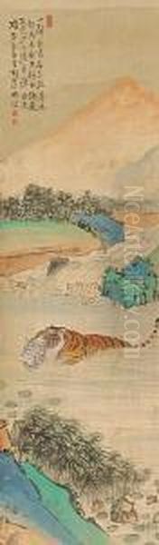 Four Tiger Paintings - view 1