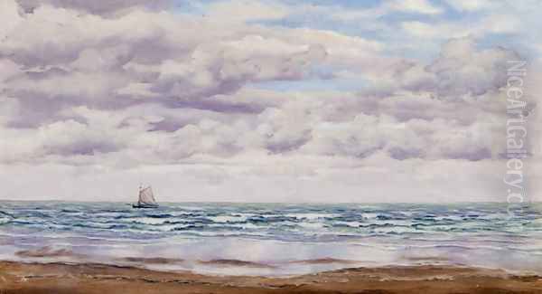 Gathering Clouds, A Fishing Boat Off The Coast - view 1