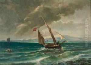 Boote Auf Dem Bodensee Bei Sturmischer Witterung. by Eugen Zardetti