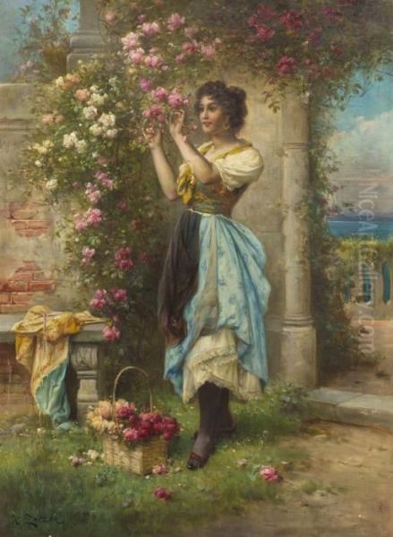 Lady With Flowers - view 1