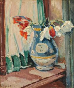 Tulipes Sur La Fenetre by Czeslaw Zawadzinski
