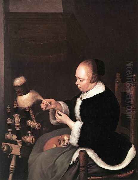 A Woman Spinning - view 1