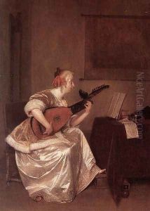 The Lute Player 1667-70 by Gerard Ter Borch