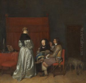 Gallant Conversation; known as The Paternal Admonition' by Gerard Ter Borch