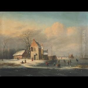 Skaters On A Frozen River